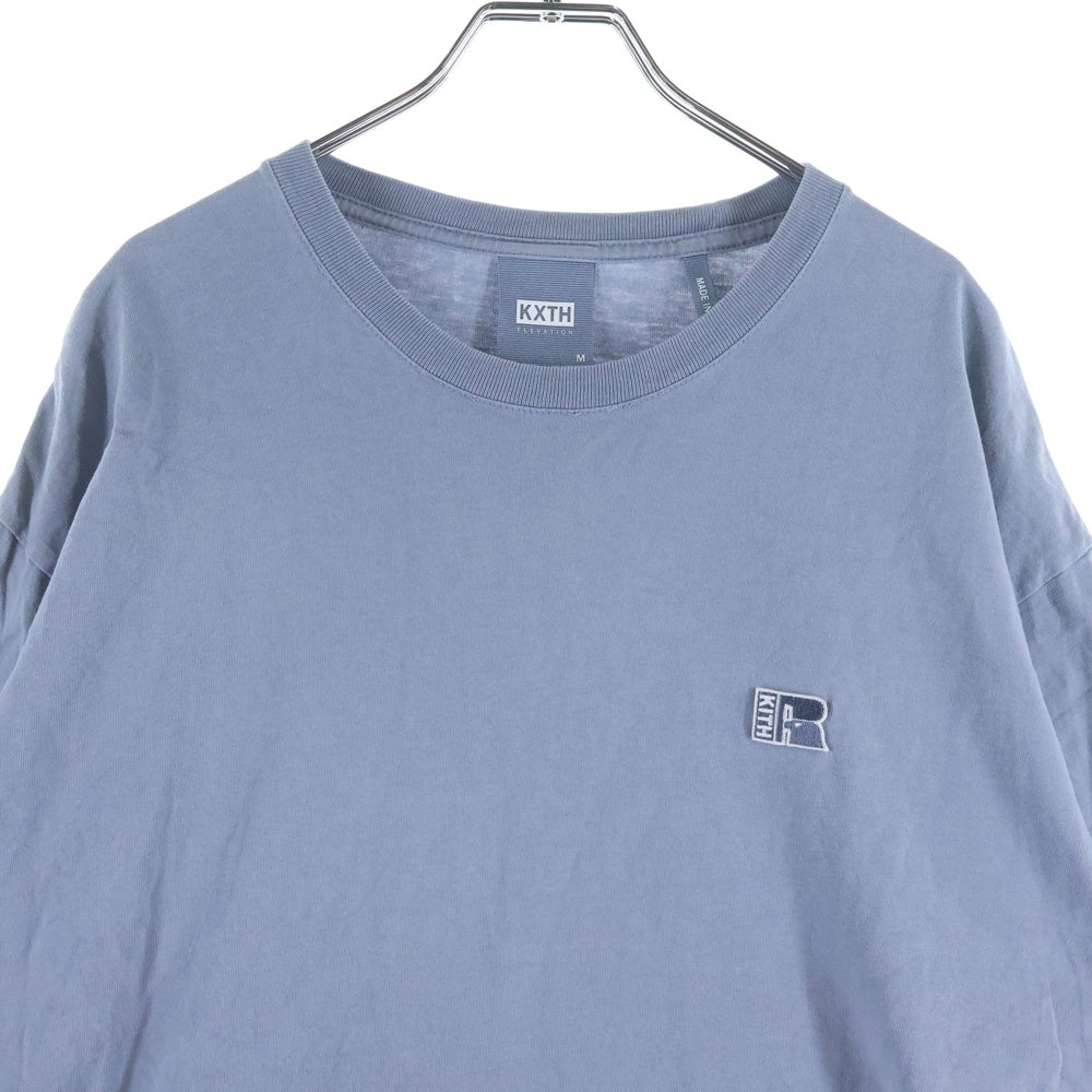 KITH(キス) ロゴワッペン クルーネック半袖Tシャツ カットソー ブルー 21-071-060-0025-3-0