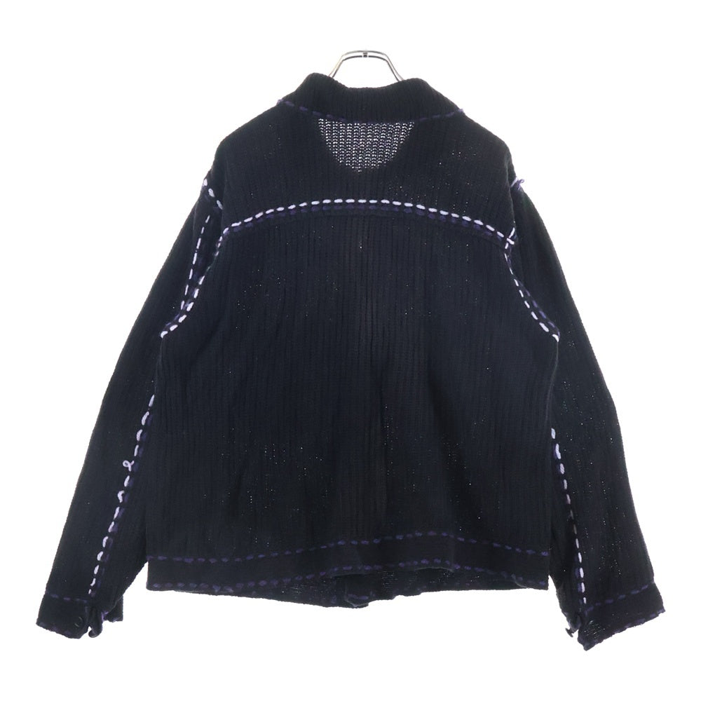 PHINGERIN(フィンガリン) 21AW PG1 ステッチデザイン ニットカーディガン ブラック PD-212-KN-041