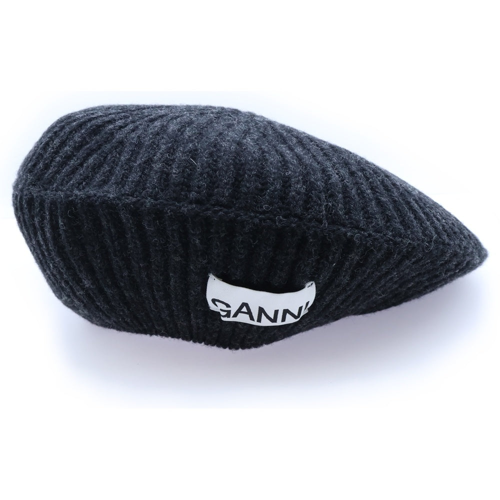 GANNI(ガニー) STRUCTURED RIB BERET ストラクチャード リブ ベレー帽 帽子 ブラック 5789