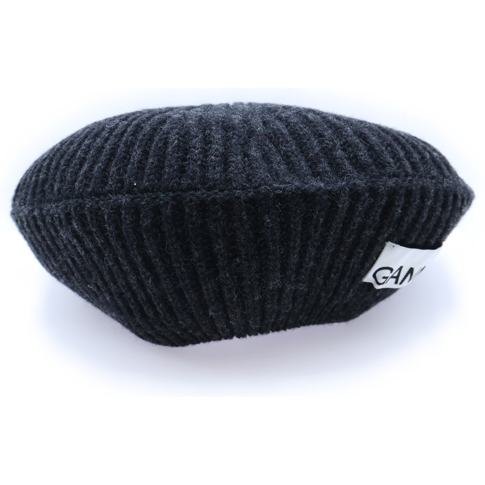 GANNI(ガニー) STRUCTURED RIB BERET ストラクチャード リブ ベレー帽 帽子 ブラック 5789