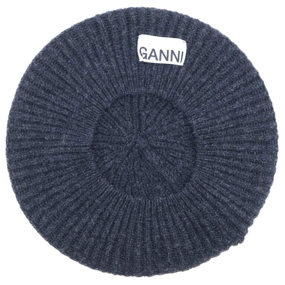 GANNI(ガニー) STRUCTURED RIB BERET ストラクチャード リブ ベレー帽 帽子 ブラック 5789