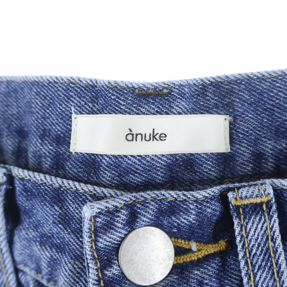 NO BRAND(ノーブランド) ANUKE (アンヌーク) HIGHWAIST STRAIGHT DENIM ハイウエスト ストレートデニムパンツ ジーンズ インディゴ 62411401