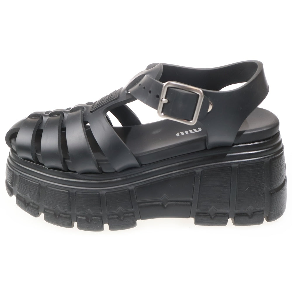 miumiu(ミュウミュウ) EVA プラットフォーム 厚底サンダル レディース ブラック 3LKK 5X709D