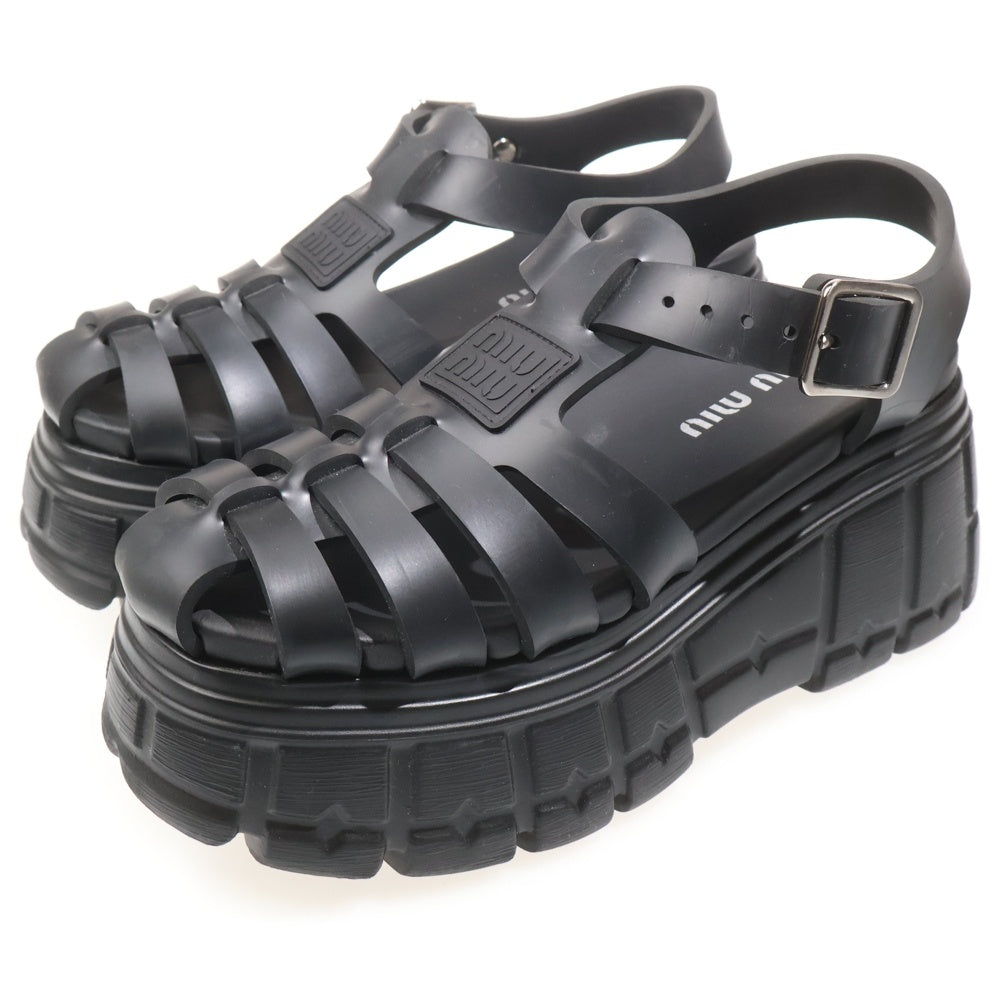 miumiu(ミュウミュウ) EVA プラットフォーム 厚底サンダル レディース ブラック 3LKK 5X709D