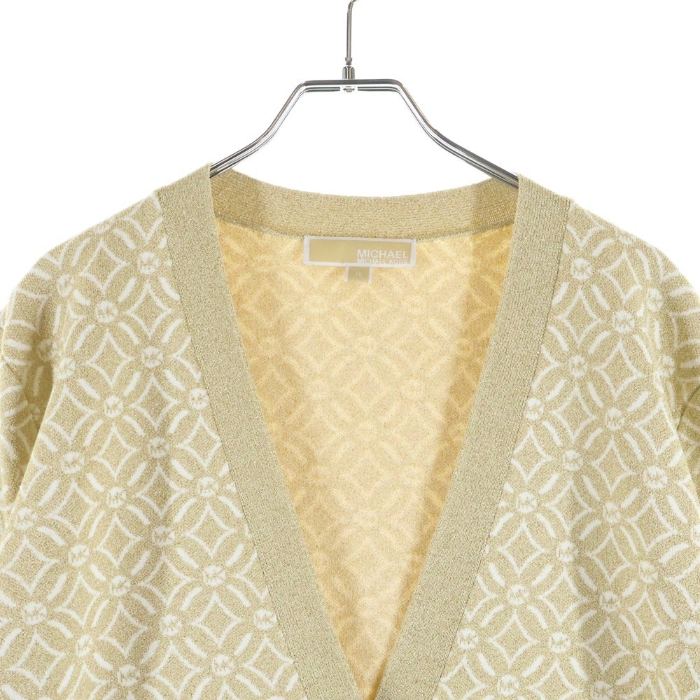 MICHAEL KORS(マイケルコース) フラワーロゴモノグラム ニットカーディガン ゴールド レディース JF4610PFK7