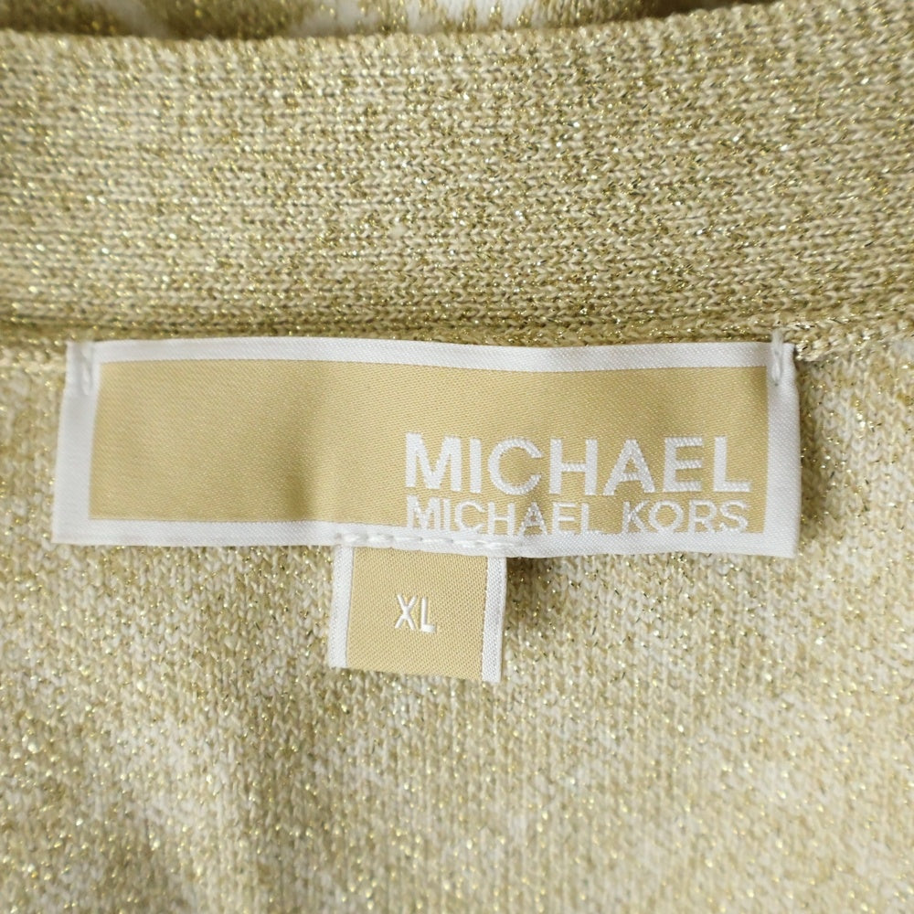 MICHAEL KORS(マイケルコース) フラワーロゴモノグラム ニットカーディガン ゴールド レディース JF4610PFK7