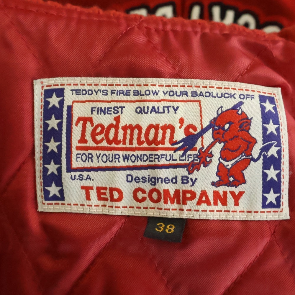 TEDMAN TED COMPANY(テッドマン テッドカンパニー) STADIUM JACKET ロゴ刺繍 スタジアムジャンパー バーシティジャケット レッド TDJ-5000
