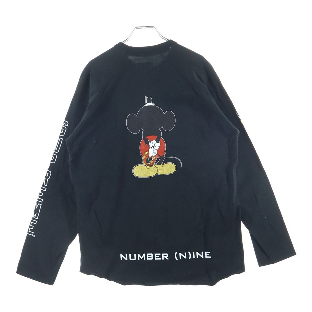 SUPREME(シュプリーム) 25AW ×NUMBER (N)INE Mickey L/S Top ナンバーナイン ミッキー クルーネック カットソー 長袖Tシャツ ブラック