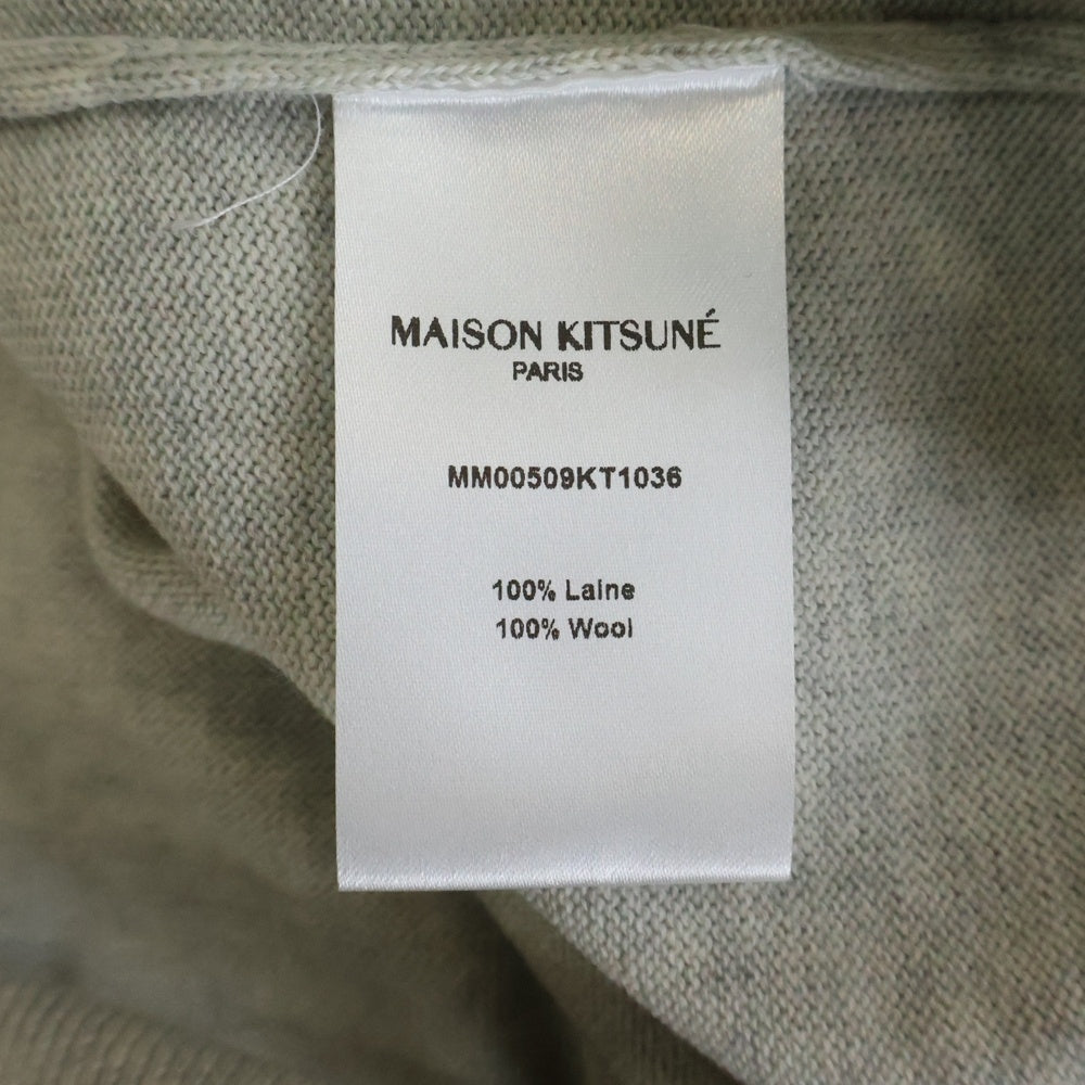 MAISON KITSUNE(メゾンキツネ) BOLD FOX HEAD PATCH REGULAR CARDIGAN フォックスヘッドパッチ レギュラー ニットカーディガン グレー MM00509KT1036