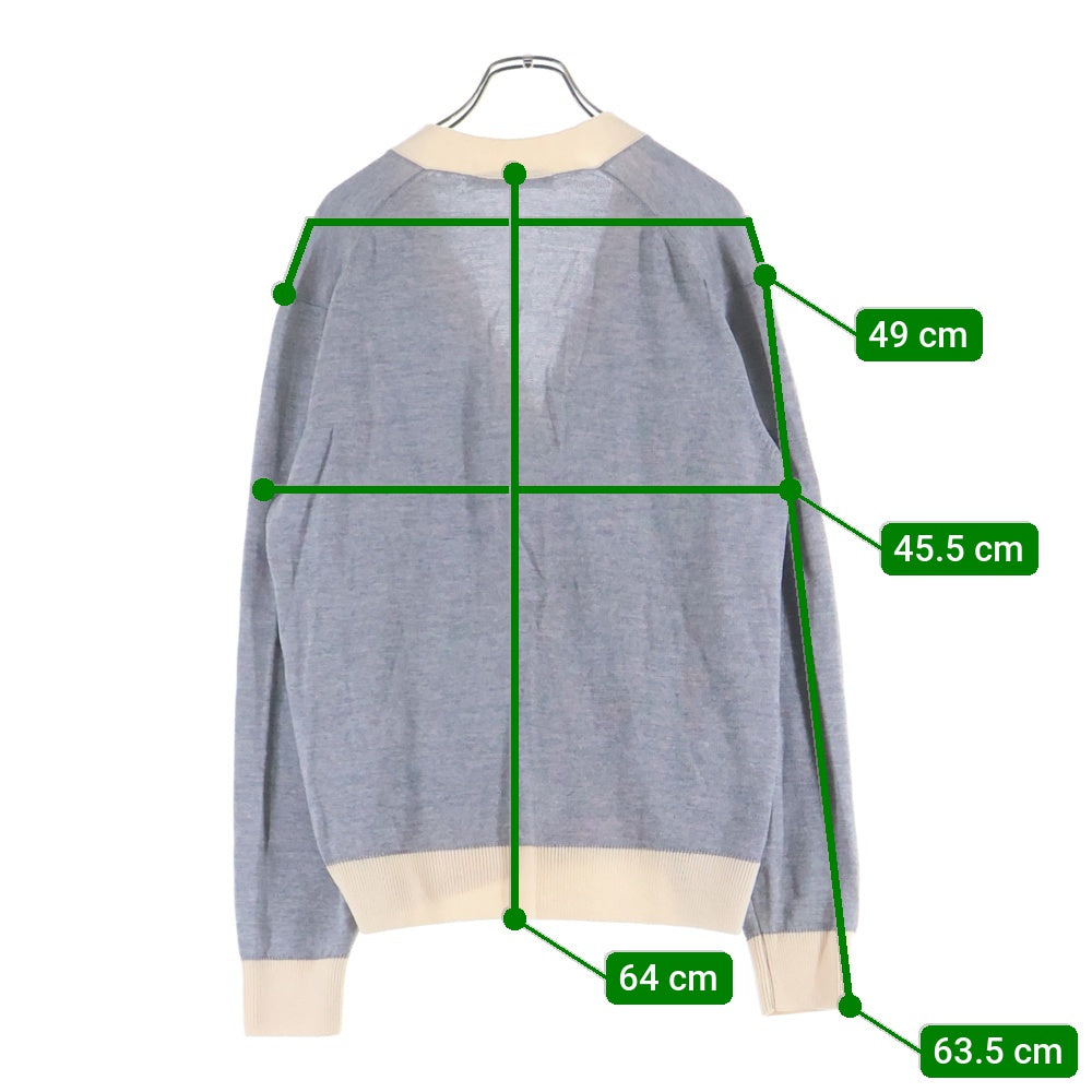 MAISON KITSUNE(メゾンキツネ) フォックスパッチ ウールニットカーディガン グレー HU00542KT1036