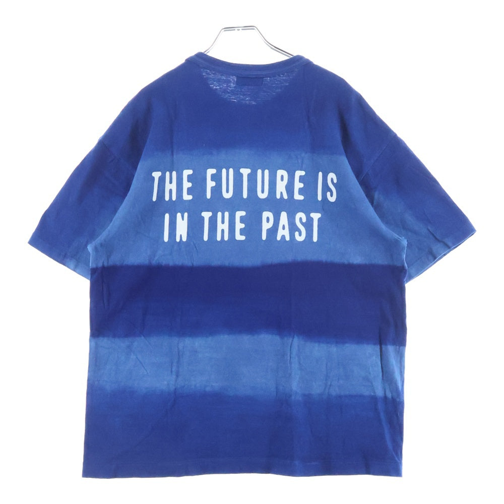 HUMAN MADE(ヒューマンメイド) 25SS INDIGO DYED STRIPED T-SHIRT インディゴ ダイド ストライプド クルーネック半袖Tシャツ カットソー ブルー