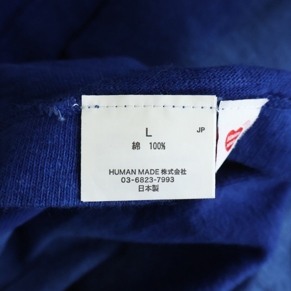 HUMAN MADE(ヒューマンメイド) 25SS INDIGO DYED STRIPED T-SHIRT インディゴ ダイド ストライプド クルーネック半袖Tシャツ カットソー ブルー