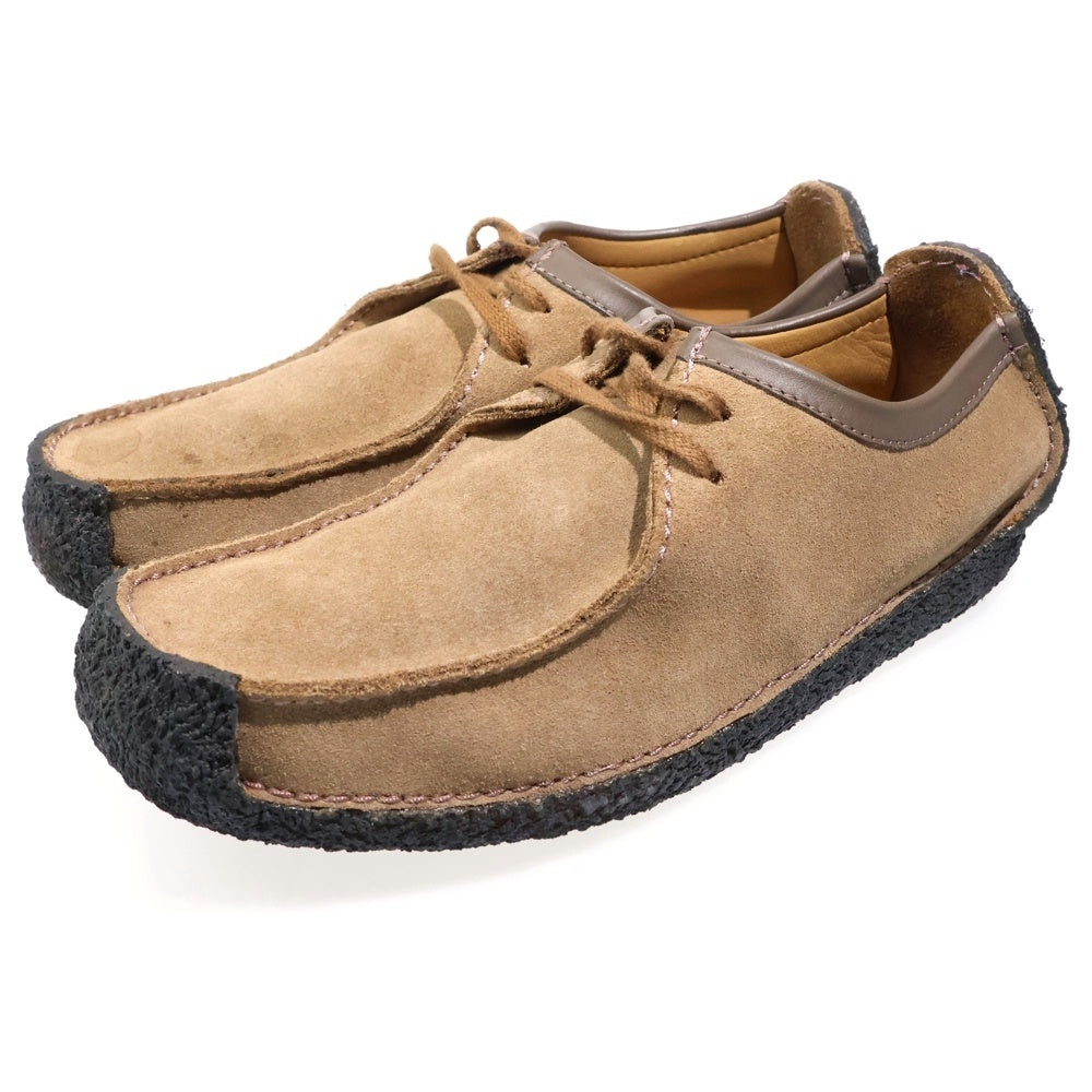 Clarks(クラークス) スクエアトゥー スウェードレザー ローカットシューズ ブラウン 091313292