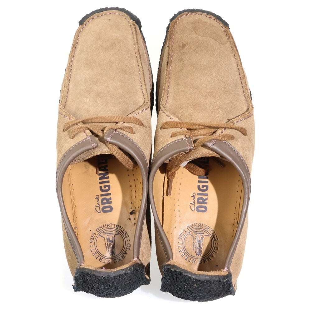Clarks(クラークス) スクエアトゥー スウェードレザー ローカットシューズ ブラウン 091313292