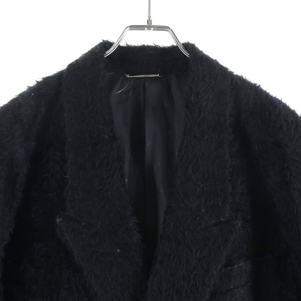 JOHN LAWRENCE SULLIVAN(ジョンローレンスサリバン) 22AW モヘア ファー ダブルブレステッド ロングコート ブラック 1B002-0222-07