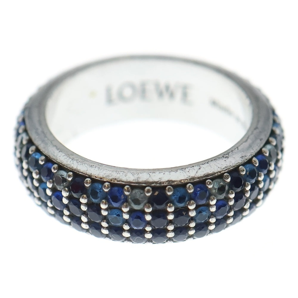 LOEWE(ロエベ) シン リング パヴェ クリスタル シルバー/ブルー レディース