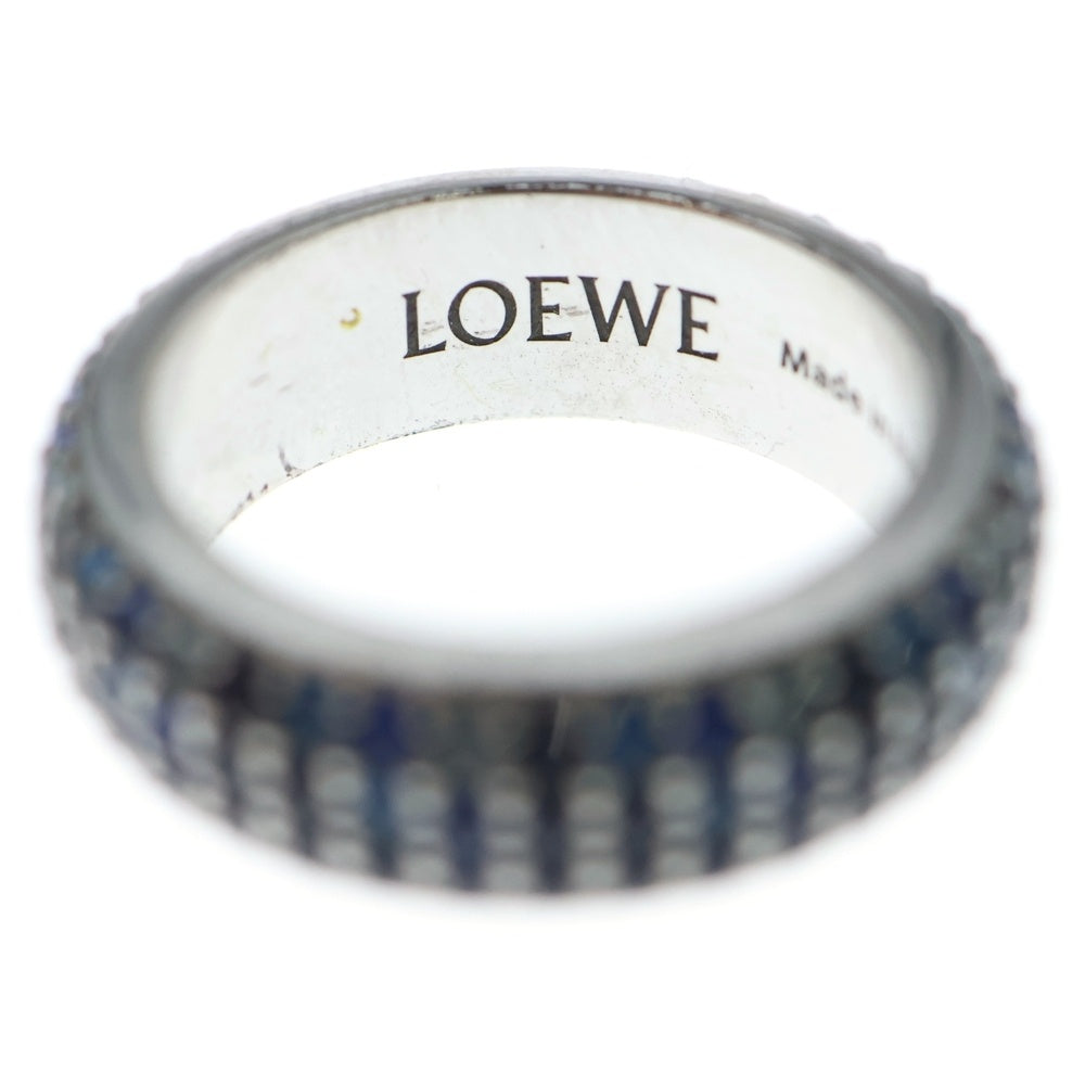 LOEWE(ロエベ) シン リング パヴェ クリスタル シルバー/ブルー レディース