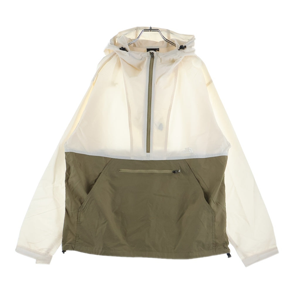 THE NORTH FACE(ザノースフェイス) COMPACT ANORAK コンパクト アノラックパーカー フーデッドナイロンジャケット ホワイト/カーキ NP22333