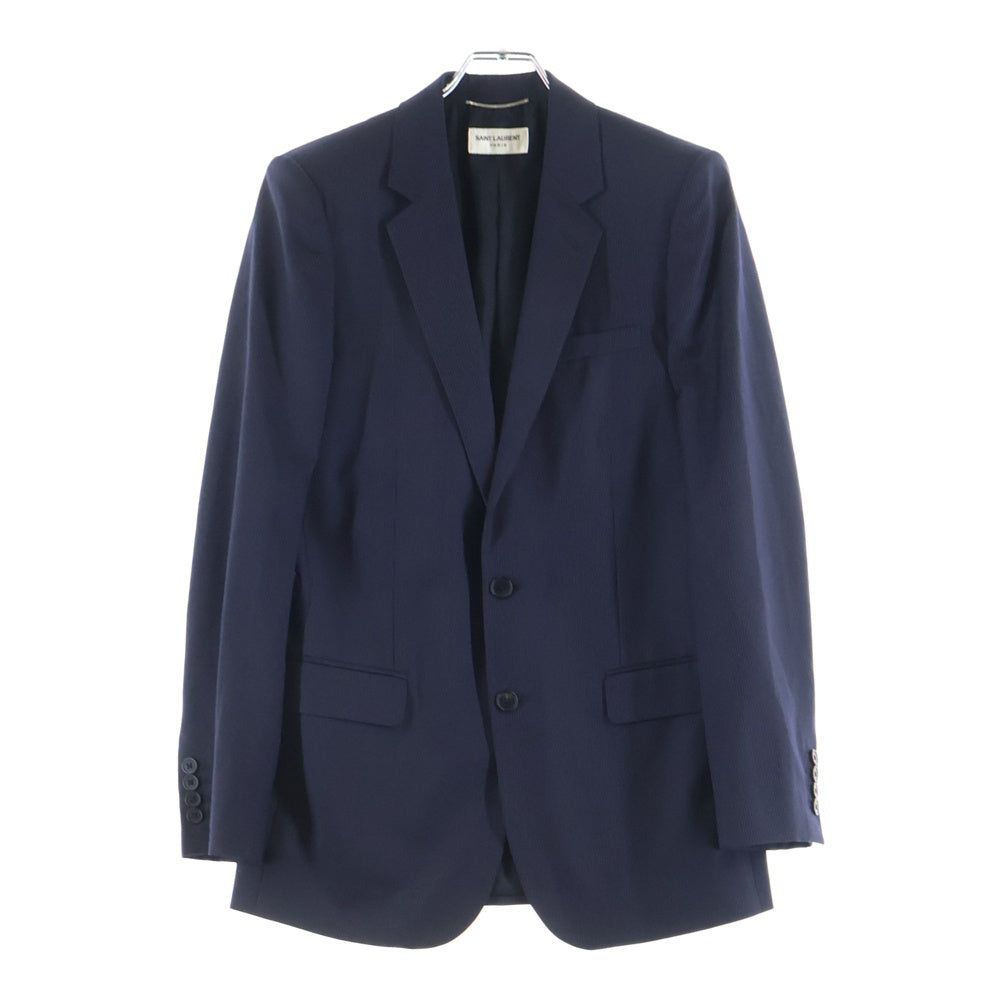 SAINT LAURENT PARIS(サンローランパリ) 13AW ウール混 ストライプ セットアップスーツ テーラードジャケット スラックスパンツ ネイビー 330255 YM468