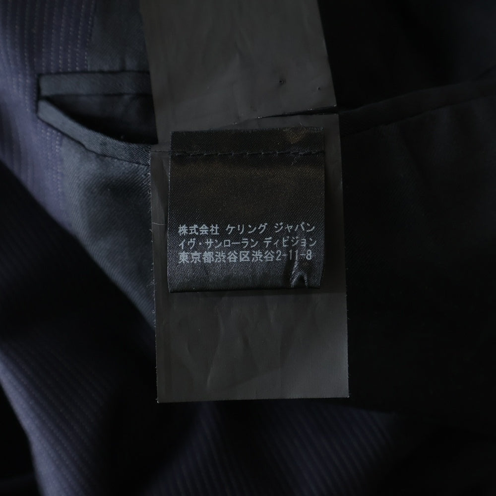 SAINT LAURENT PARIS(サンローランパリ) 13AW ウール混 ストライプ セットアップスーツ テーラードジャケット スラックスパンツ ネイビー 330255 YM468