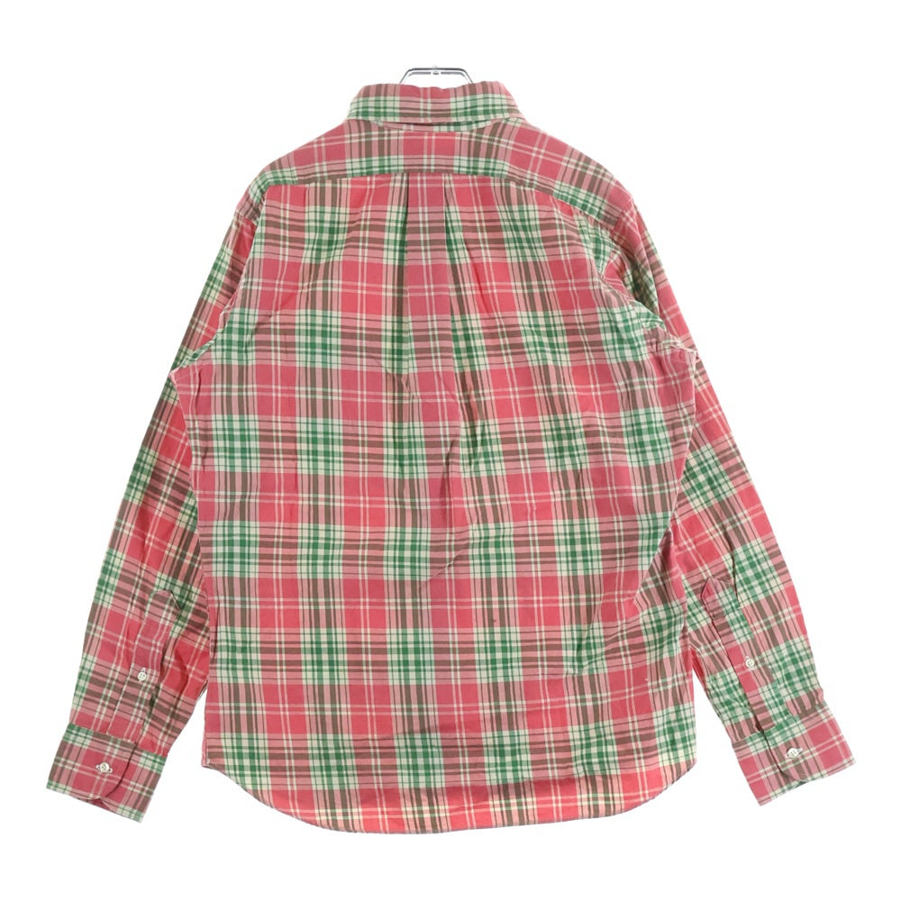 COMME des GARCONS HOMME(コムデギャルソンオム) 13AW AD2013 ×INDIVIDUALIZED SHIRTS インディビジュアライズド シャツ チェック柄 ロングスリーブ コットンシャツ レッド/グリーン HL-B017