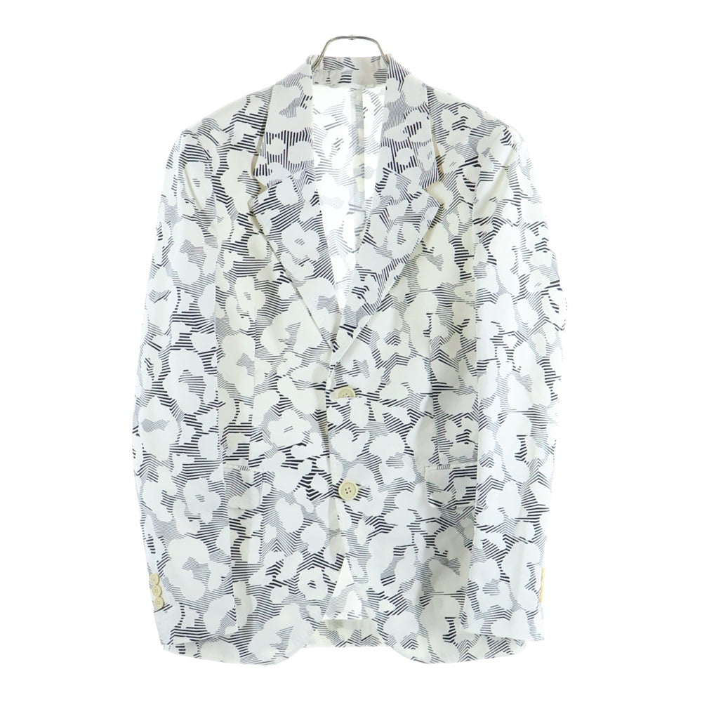 Neil Barrett(ニール バレット) 総柄 レーヨン混 シングルテーラードジャケット ホワイト BGI303M-A061