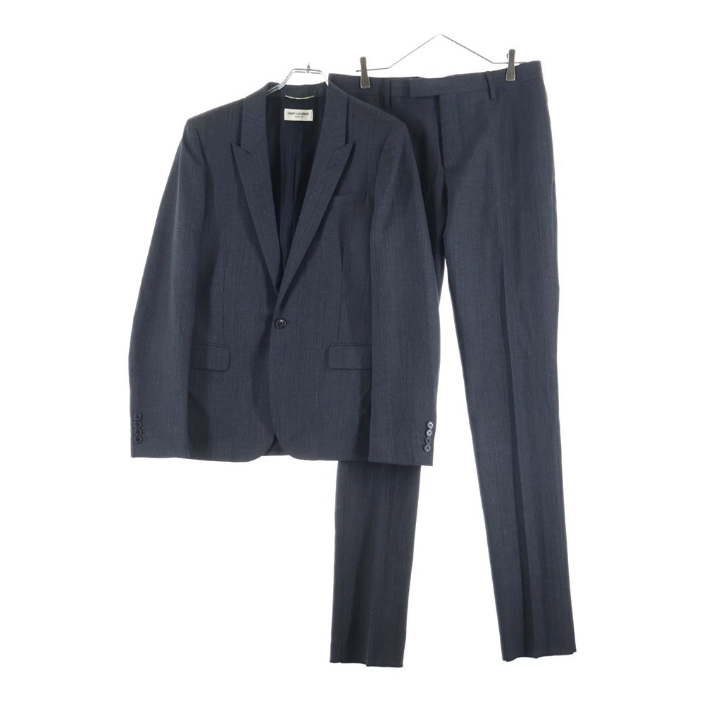 SAINT LAURENT PARIS(サンローランパリ) チェック柄 セットアップスーツ テーラードジャケット スラックスパンツ ダークグレー 343250 Y512H