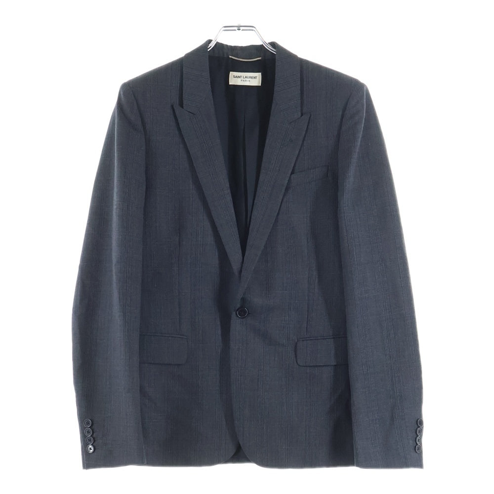 SAINT LAURENT PARIS(サンローランパリ) チェック柄 セットアップスーツ テーラードジャケット スラックスパンツ ダークグレー 343250 Y512H