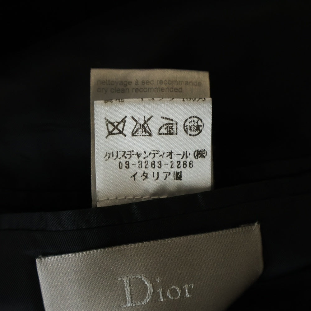 Christian Dior(クリスチャンディオール) 07SS ストライプ ウール混 セットアップスーツ シングルテーラードジャケット スラックスパンツ ブラック 7E3170030011