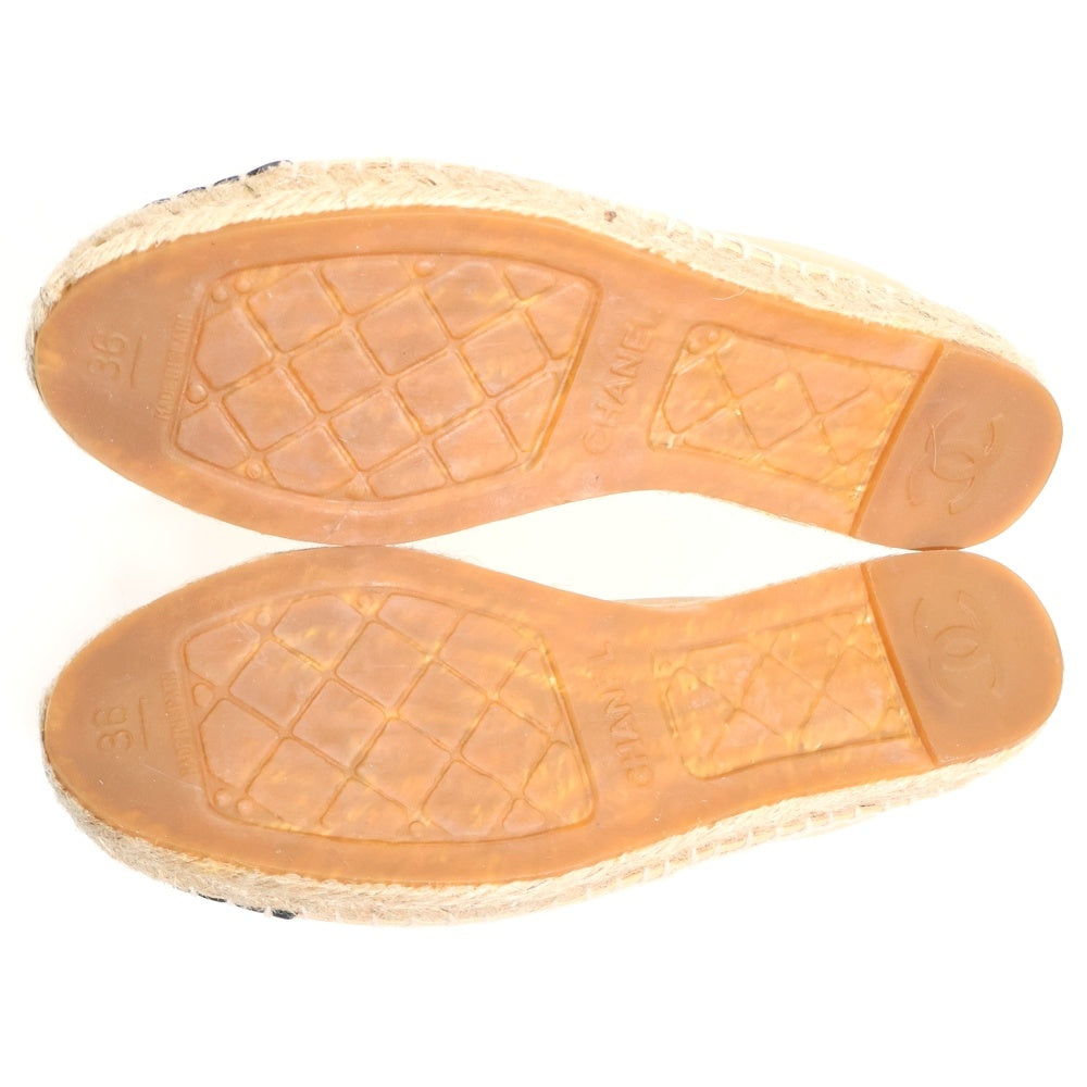 CHANEL(シャネル) エスパドリーユ ラムスキン レザースリッポン レディース ベージュ G30604