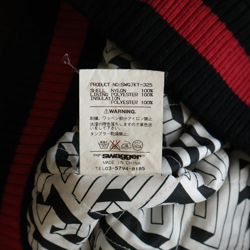 SWAGGER(スワッガー) ナイロン バックワッペン スタジアムジャケット ブラック
