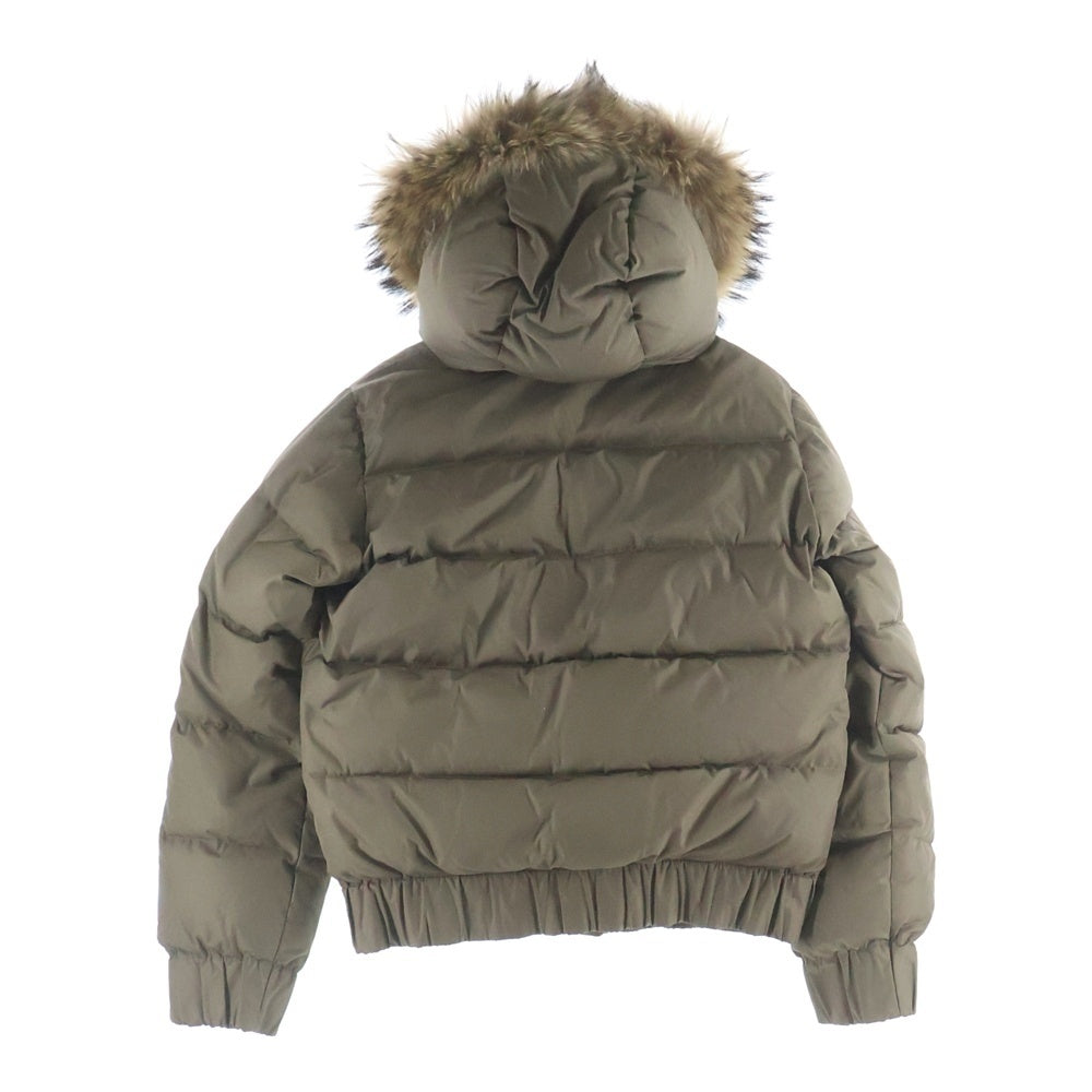 SWAGGER(スワッガー) HOODED DOWN JACKET ダブルポケット ジップアップ ファー フーデットダウンジャケット カーキ SWGJKT-375