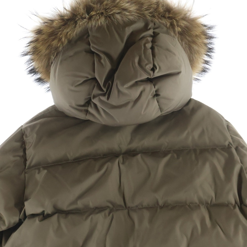 SWAGGER(スワッガー) HOODED DOWN JACKET ダブルポケット ジップアップ ファー フーデットダウンジャケット カーキ SWGJKT-375