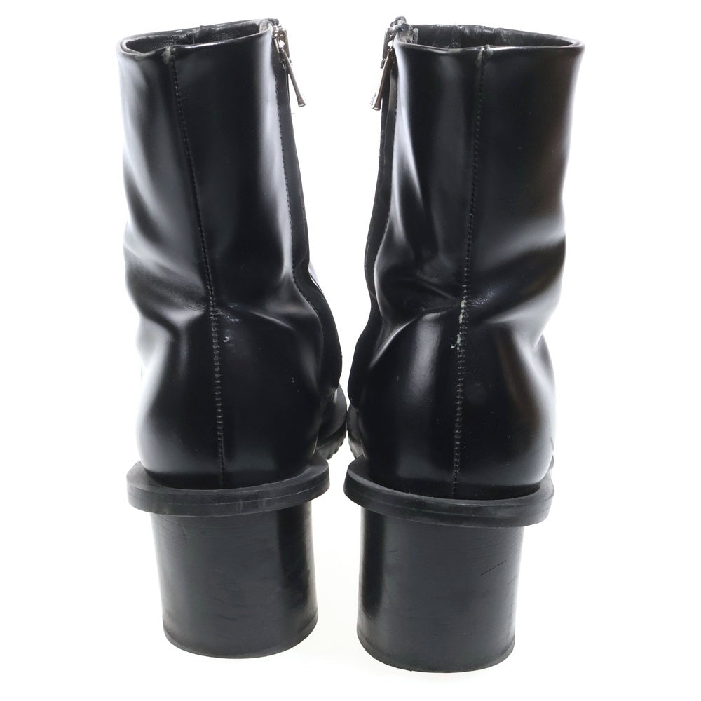 MAISON SPECIAL(メゾンスペシャル) SPECIAL SHOES FACTORY ZIP HEEL BOOTS スペシャルシューズファクトリー サイドジップ スクエアヒールブーツ ブラック 11212561307