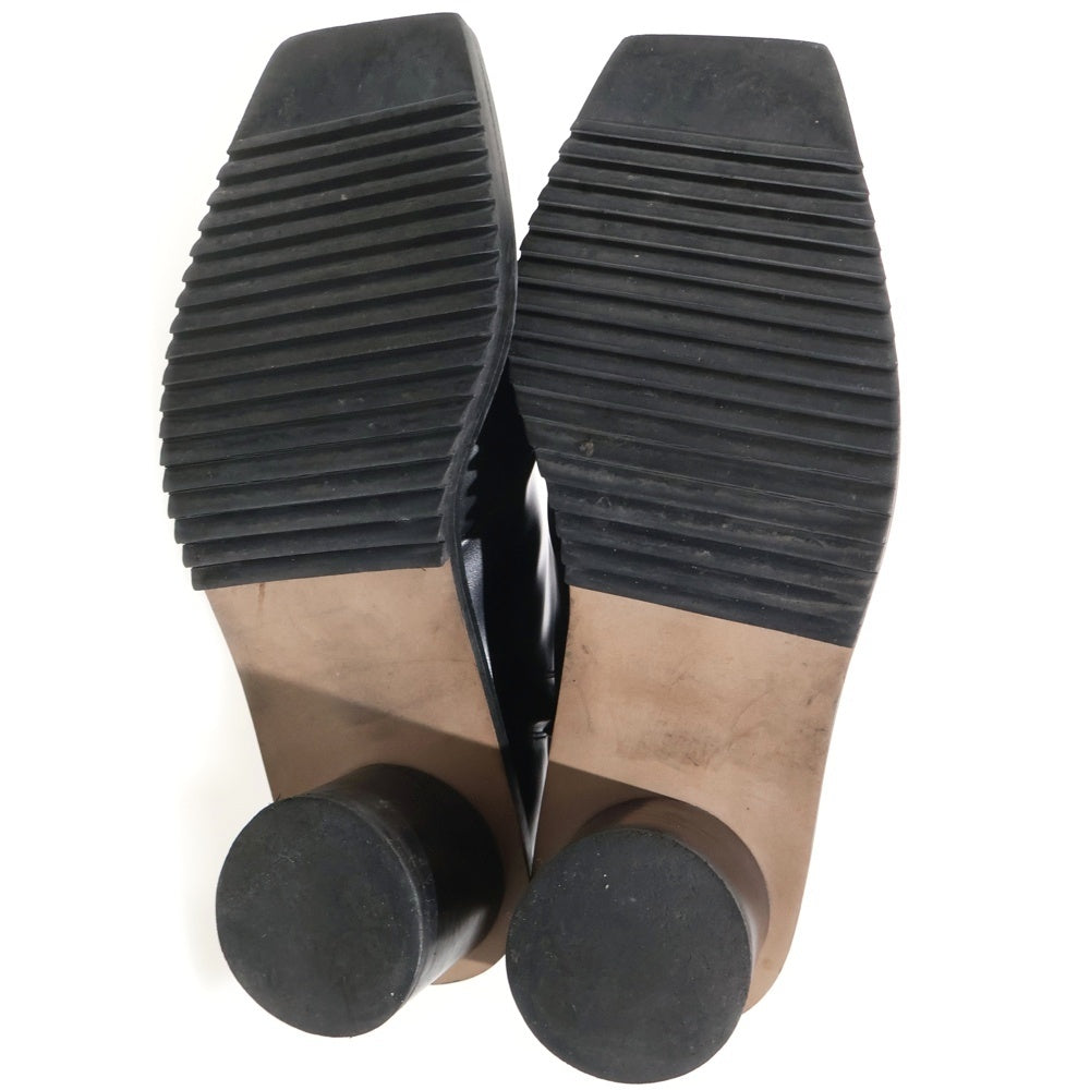 MAISON SPECIAL(メゾンスペシャル) SPECIAL SHOES FACTORY ZIP HEEL BOOTS スペシャルシューズファクトリー サイドジップ スクエアヒールブーツ ブラック 11212561307