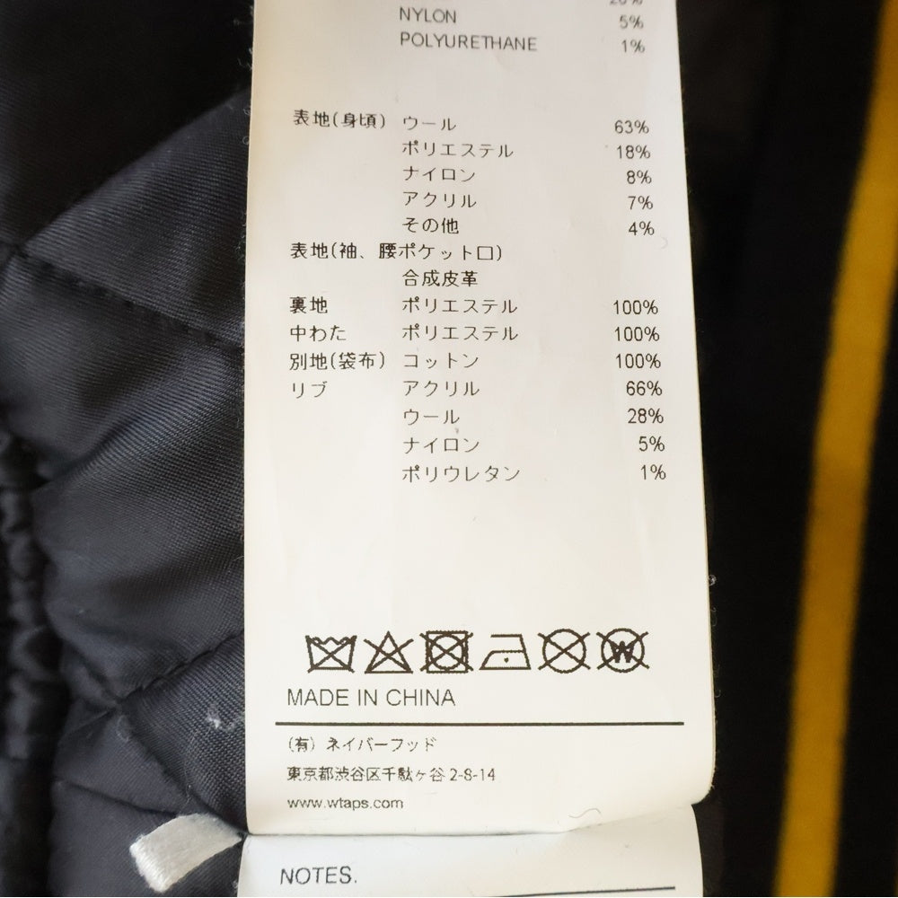 WTAPS(ダブルタップス) 22AW New Year's Limited Varsity Jacket ニューイヤーズリミテッド バーシティージャケット ブラック 222BRDT-JKM01S