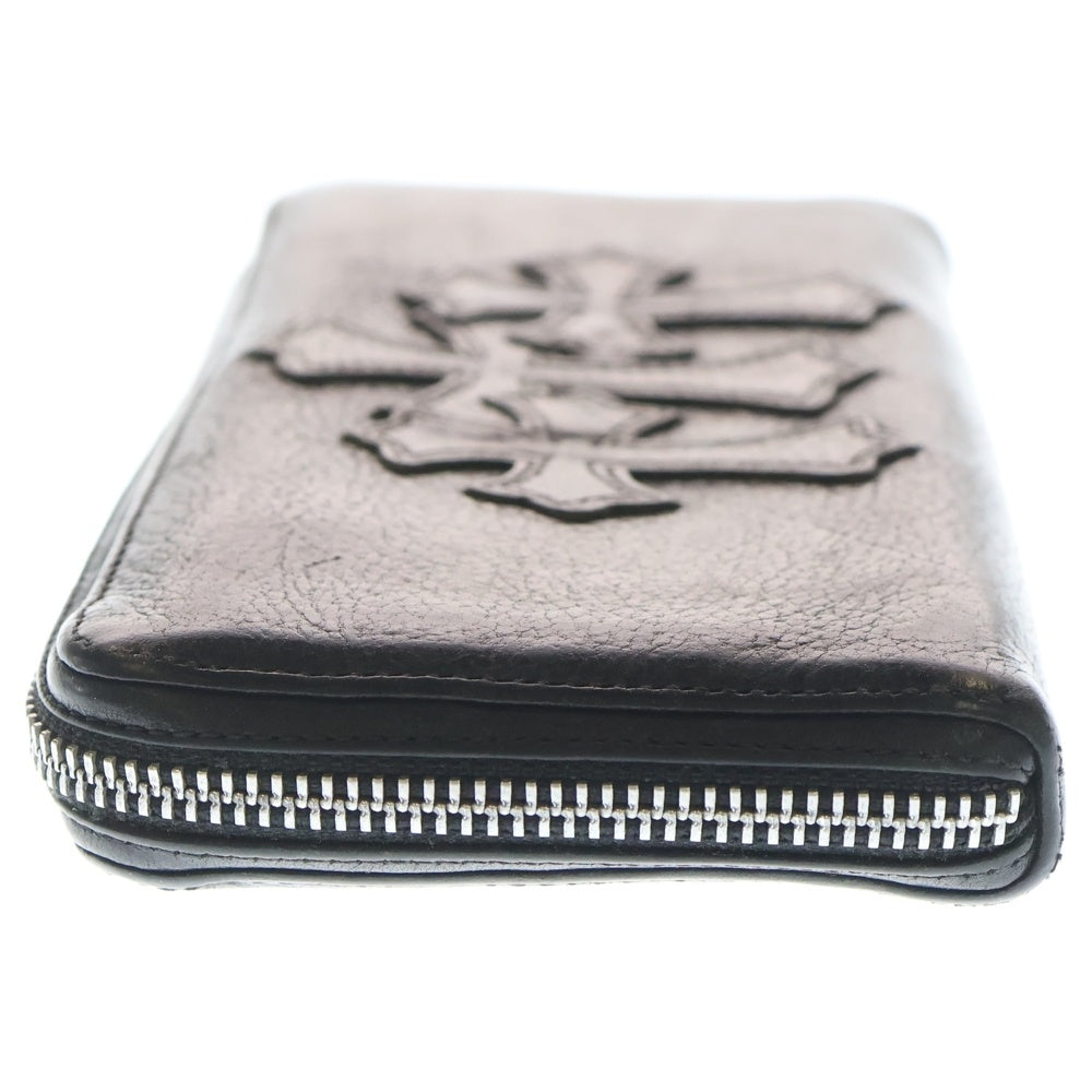 CHROME HEARTS(クロムハーツ) REC F ZIP 3クロス ラウンドジップレザーウォレット 財布 ブラック BCA368