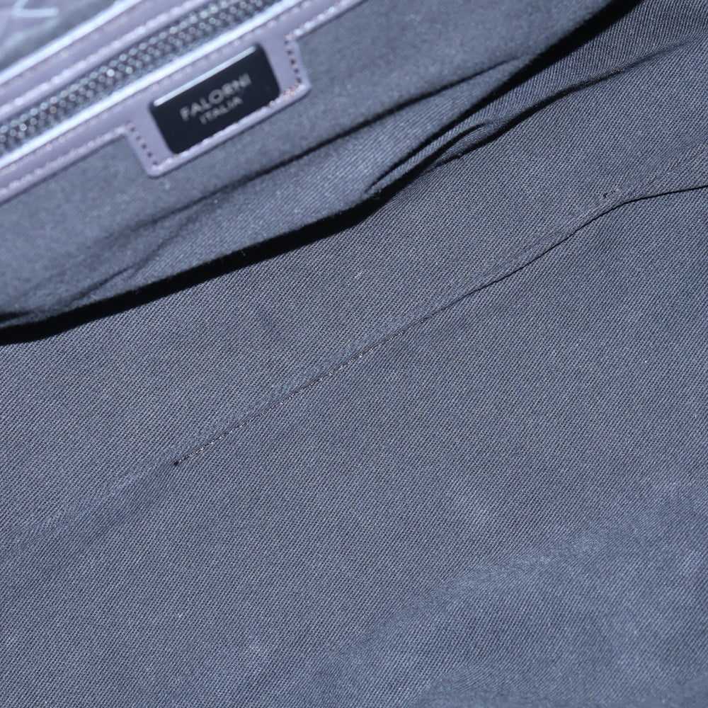 FALORNI(ファロルニ) 編み込み レザー イントレチャート ハンドバッグ トートバック ブラック レディース