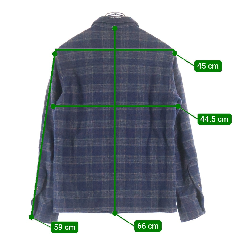 NEIGHBORHOOD(ネイバーフッド) 15AW MAKAVELI/ W-SHIRT .LS 長袖チェックウールシャツ ネイビー 152UCNH-SHM01