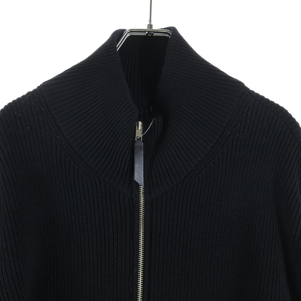 Maison Margiela(メゾンマルジェラ) 22AW COTTON WOOL DRIVERS KNIT コットンウール 7ゲージ ジップアップドライバーズニット ブラック SI1HA0013-S17781
