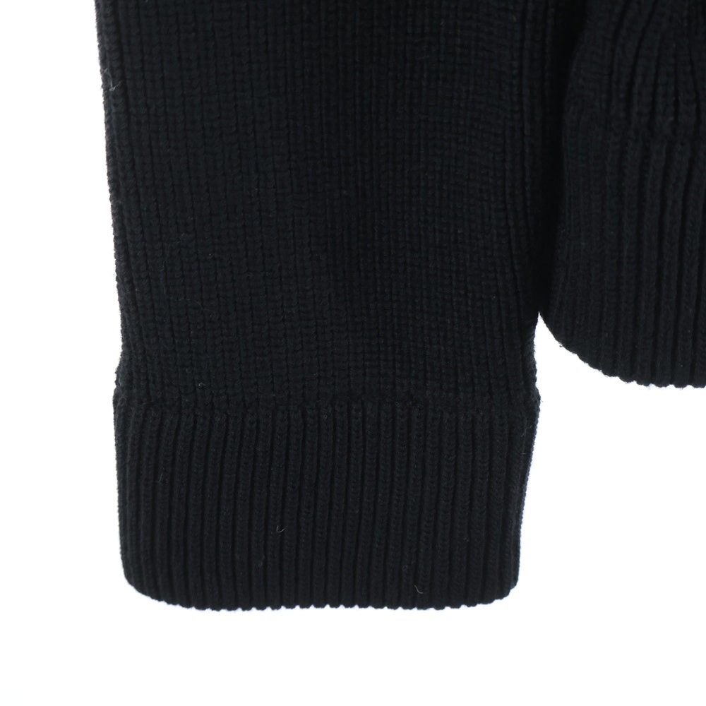 Maison Margiela(メゾンマルジェラ) 22AW COTTON WOOL DRIVERS KNIT コットンウール 7ゲージ ジップアップドライバーズニット ブラック SI1HA0013-S17781