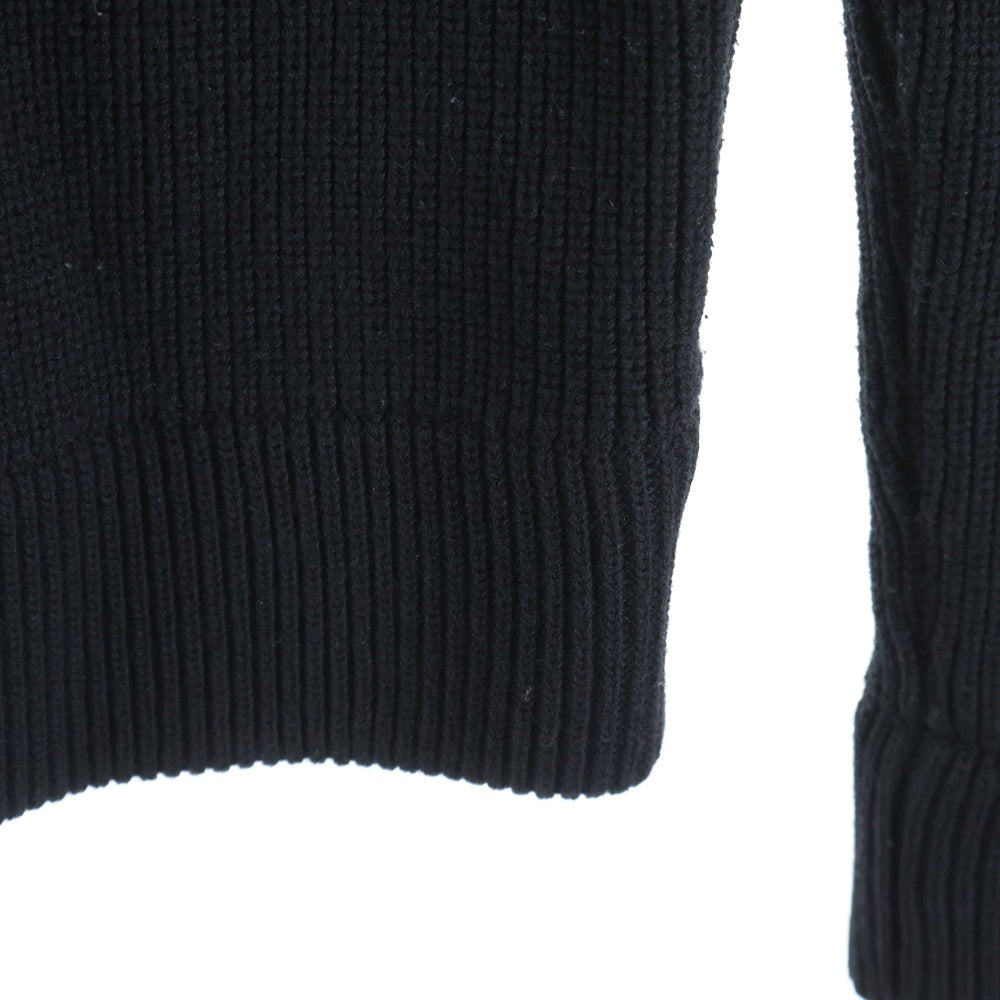Maison Margiela(メゾンマルジェラ) 22AW COTTON WOOL DRIVERS KNIT コットンウール 7ゲージ ジップアップドライバーズニット ブラック SI1HA0013-S17781