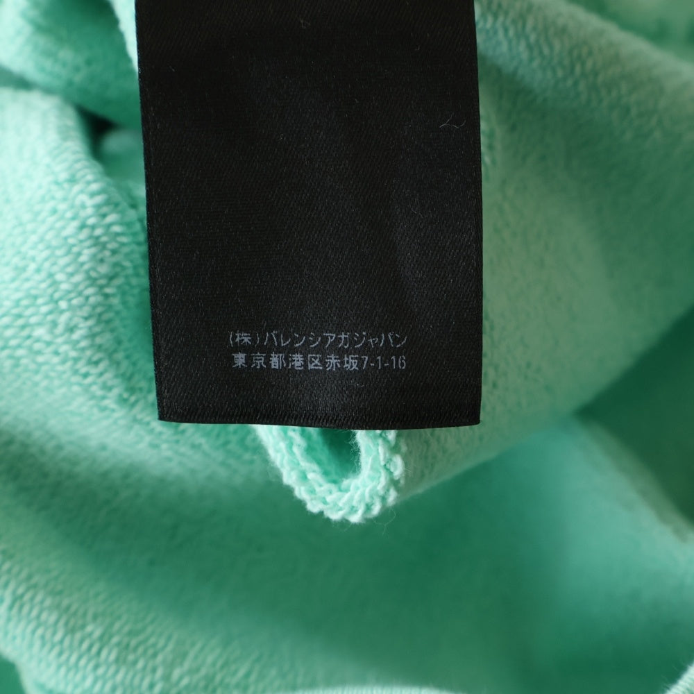 BALENCIAGA(バレンシアガ) 22SS カンガルーポケット ブロントバックエンブロイダリー プルオーバースウェットパーカー ミントグリーン 578135 TLVB8 3062