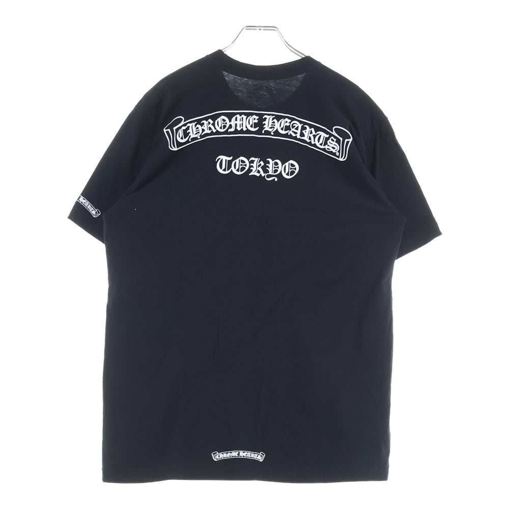 CHROME HEARTS(クロムハーツ) 東京限定 バックスクロールラベル 両面プリント カットソー半袖Tシャツ ブラック