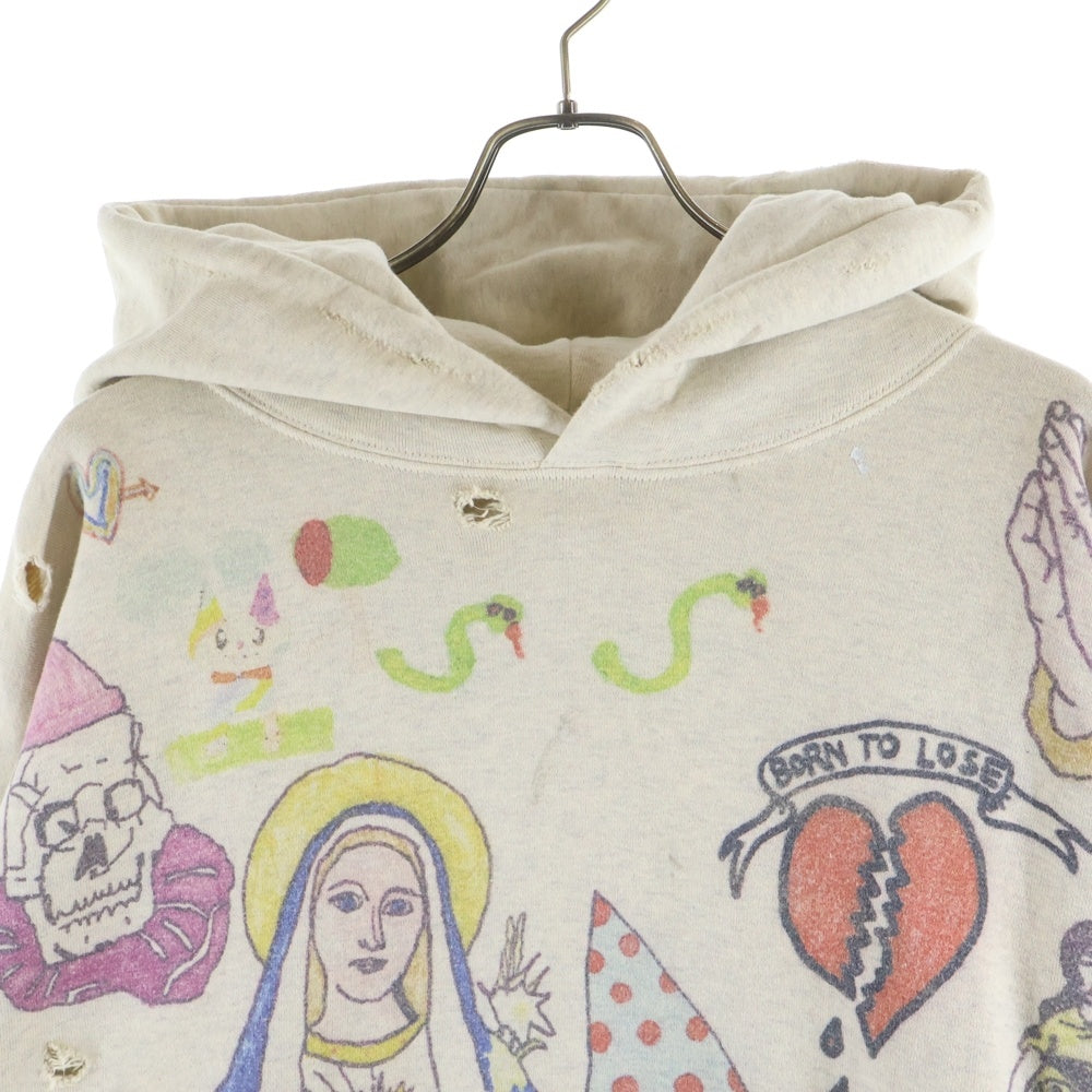 SAINT MICHAEL(セントマイケル) 21SS GRAPHIC HOODIE グラフィック プルオーバーパーカー ベージュ SM-S21-0000-044