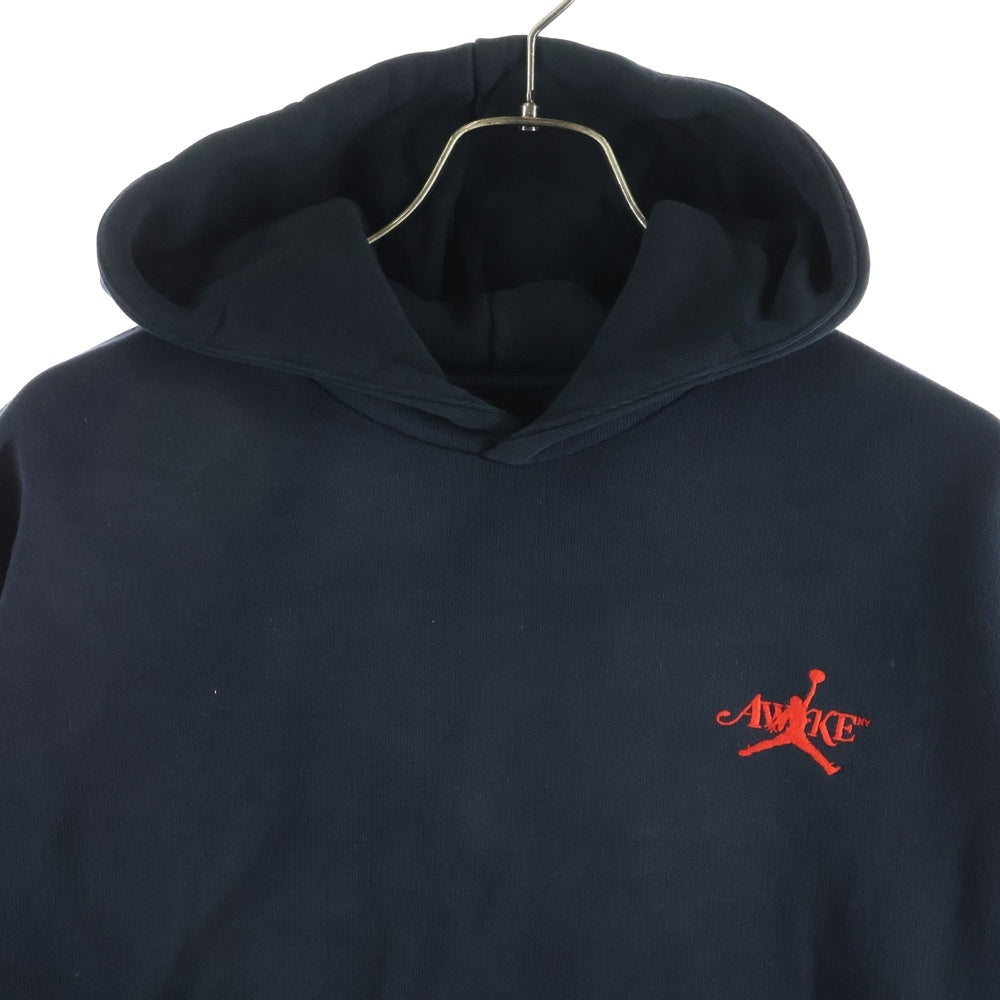 NIKE(ナイキ) ×AWAKE NY M J AWNY FLC HOODIE アウェイクニューヨーク 胸ロゴ刺繍 プルオーバースウェットパーカー フーディー ブラック FQ5443-010