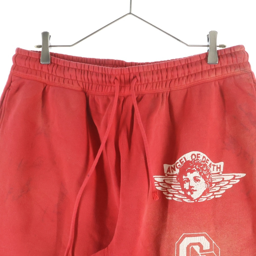 SAINT MICHAEL(セントマイケル) 22SS ANGEL OF DEATH SWEAT PANTS プリントロゴ スウェットパンツ レッド SM-S22-0000-052