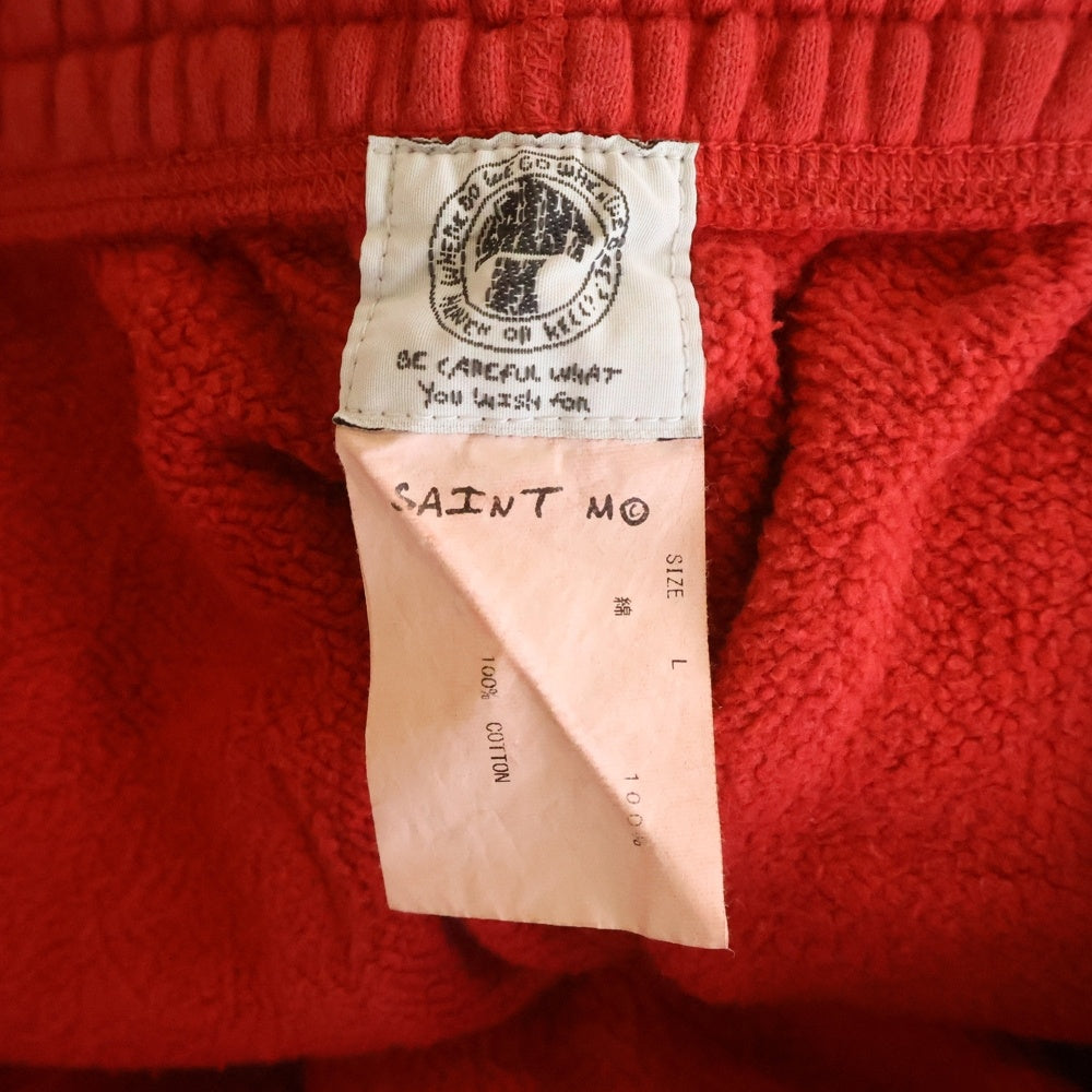 SAINT MICHAEL(セントマイケル) 22SS ANGEL OF DEATH SWEAT PANTS プリントロゴ スウェットパンツ レッド SM-S22-0000-052