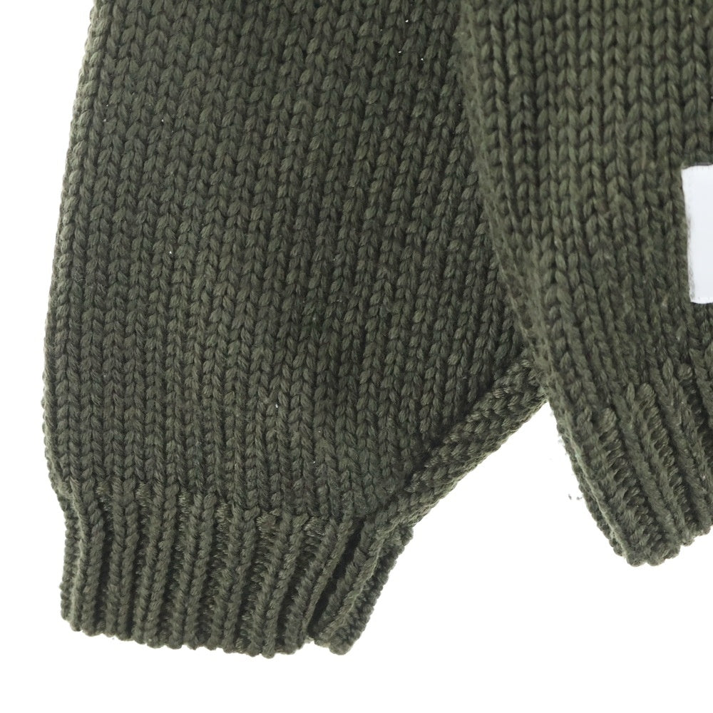 WTAPS(ダブルタップス) 23AW バックロゴ クルーネックニットセーター カーキ 232MADT-KNM04