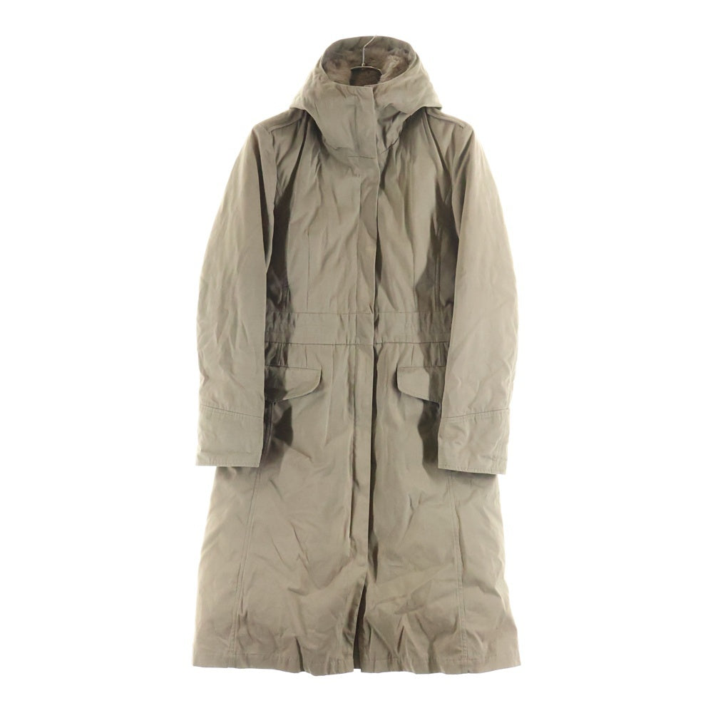 MONCLER(モンクレール) ファー付き ジップアップ ダウンライナーコート ベージュ 茶タグ 49381-70-69816 レディース